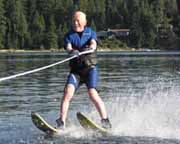 Dr. Frank Shearer water skiing