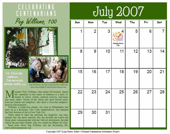 Our July Calendar