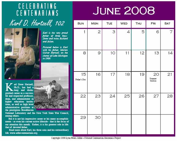 June 2008 Calendar - Karl Hartzell