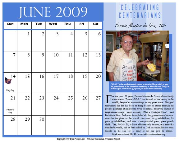 Our June calendar - Mr. D