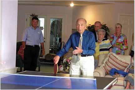 Ping pong at John's 100th birthday party.